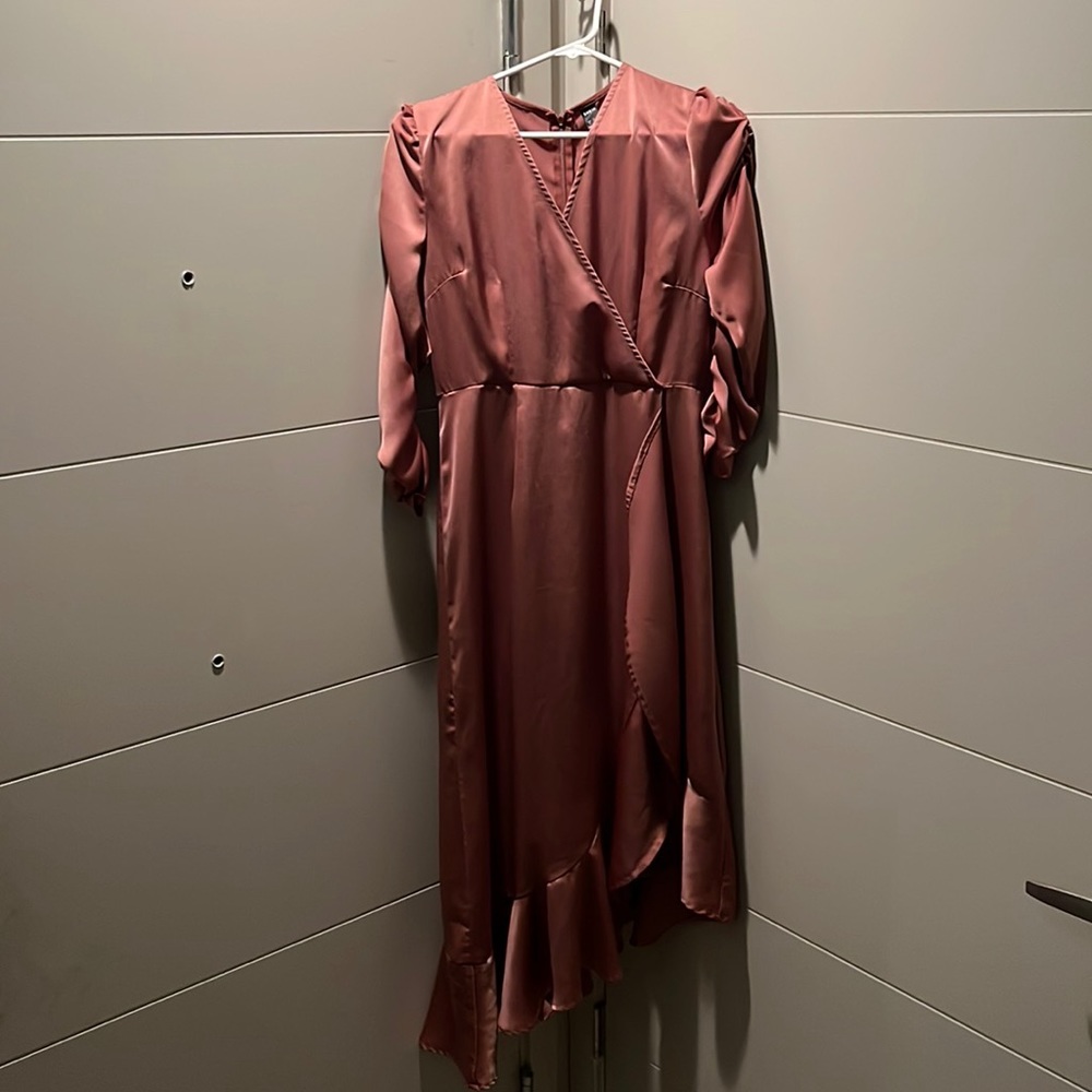 Shein Satin Wrap MIDI Dress